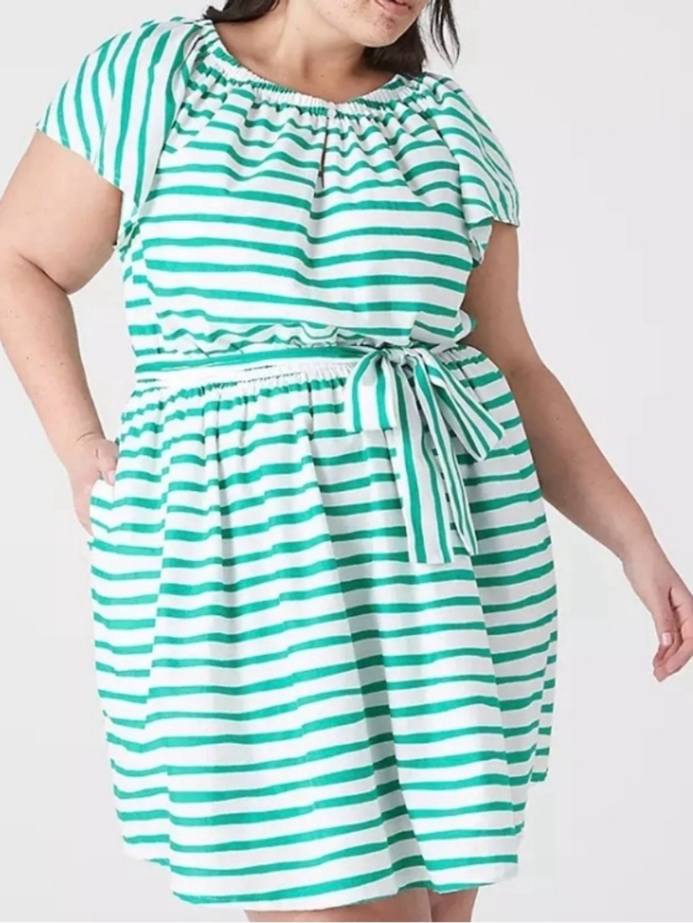Lane Bryant Raglan-Sleeve Ruched Fit & Flare Dress Size 22